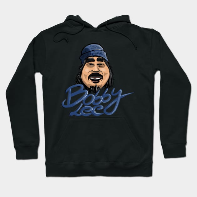 Bobby Lee With Blue Beanie Illustration Hoodie by Ina